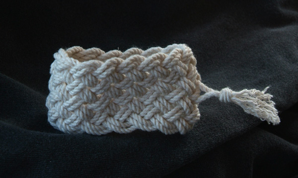 A cotton Turk's-head bracelet