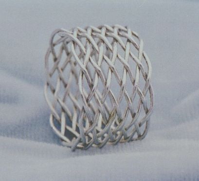 Eleven-lead ten-bight fine silver ring