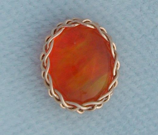 Fire opal in 5x14 bezel.