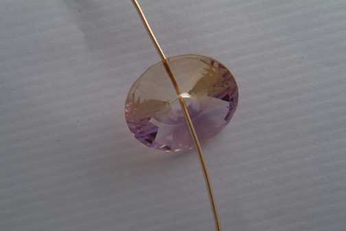 Ametrine shown tilted up.