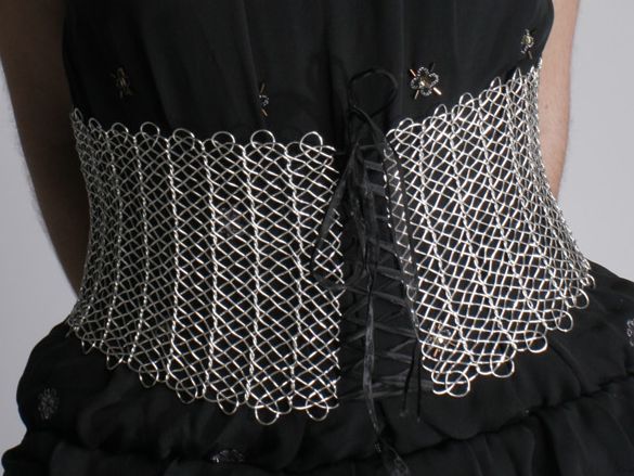 Closeup of waist-cincher.