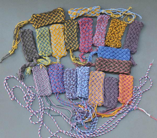 Various hand-tied TH bracelets