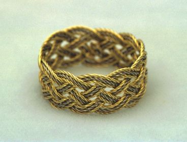 5x11 twisted yellow and white 18K gold
