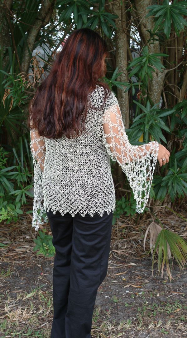 Long sleeved shirt from the back.