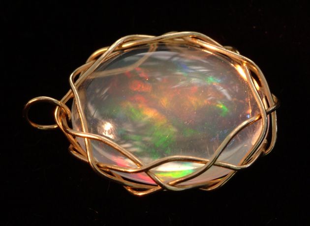 Crystal clear Mexican fire opal.