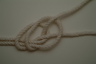 A bend, using two-strand Matthew Walker knots.