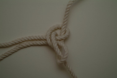 A bend, using two-strand Matthew Walker knots.