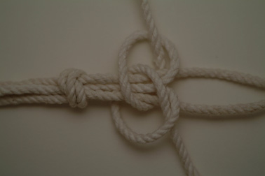 A bend, using two-strand Matthew Walker knots.