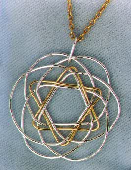 Star of David, Fine Silver and 18K Yellow Gold