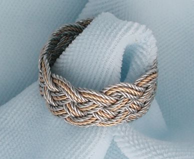 5x11 twisted platinum and yellow 18K gold